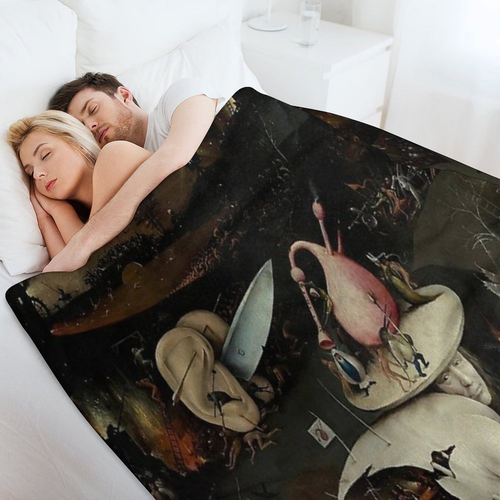 Hell, The Garden of Earthly Delights - Hieronymus Bosch Travel-friendly Throw Blanket