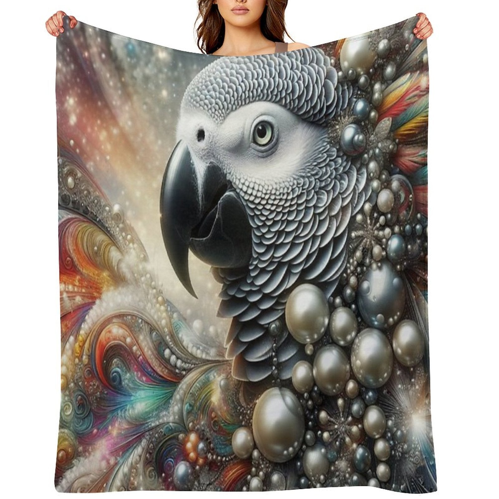 African Gray Parrot Shrink-resistant Throw Blanket