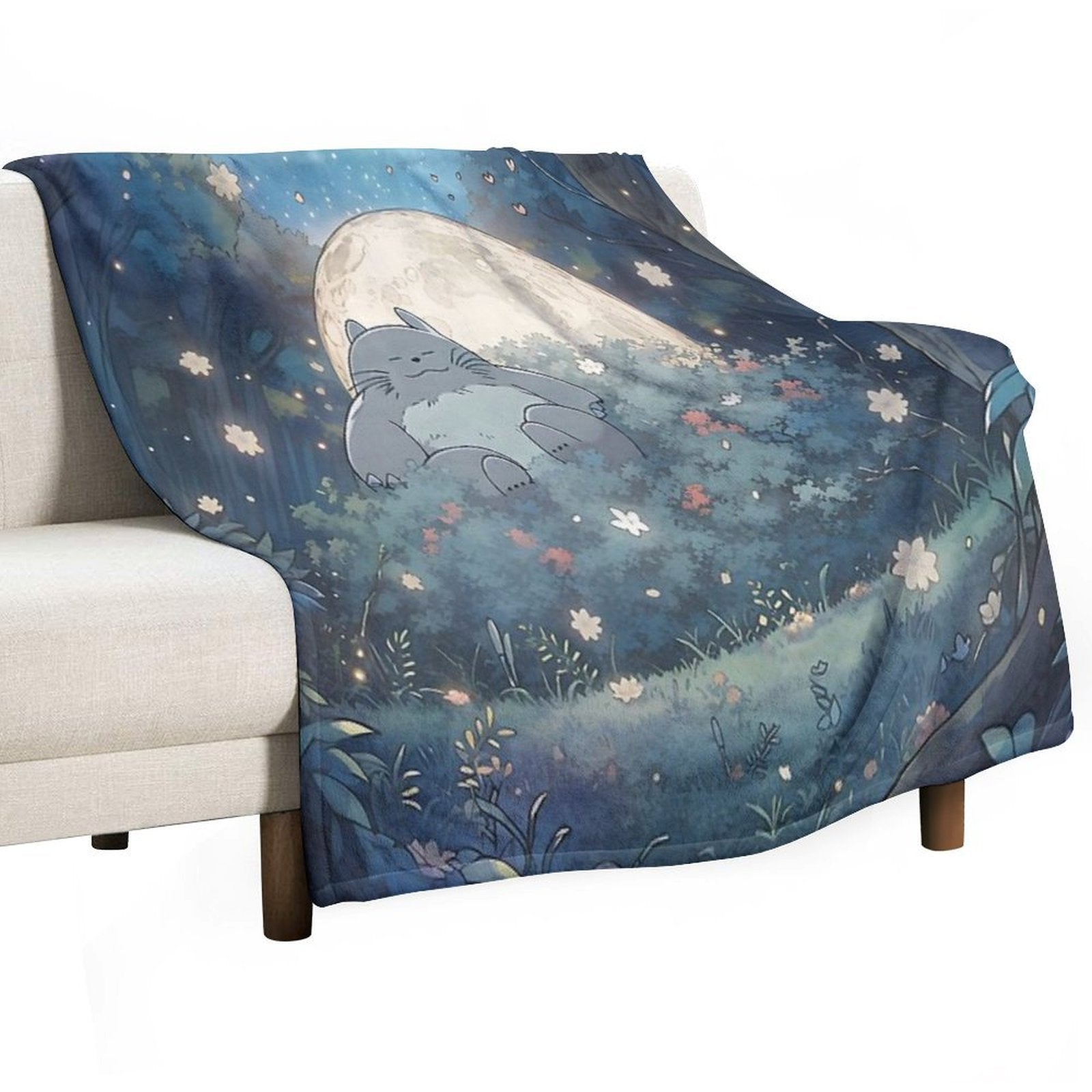 Explore The Enchanting World of My Neighbor Totoro XI Original Art And Illustrations Online Sustainable Throw Blanket