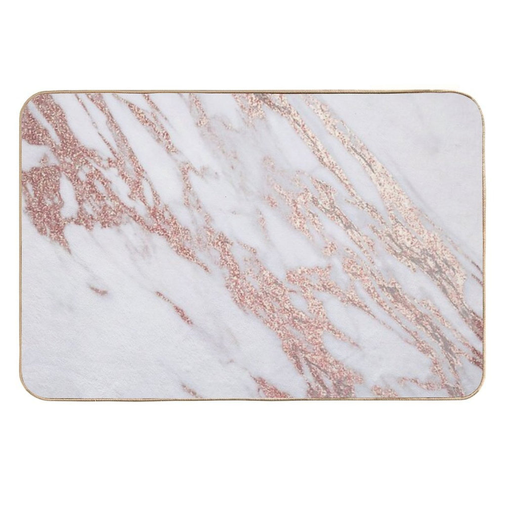 Blush Pink Rose Gold Marble  Odorless Bath Mat