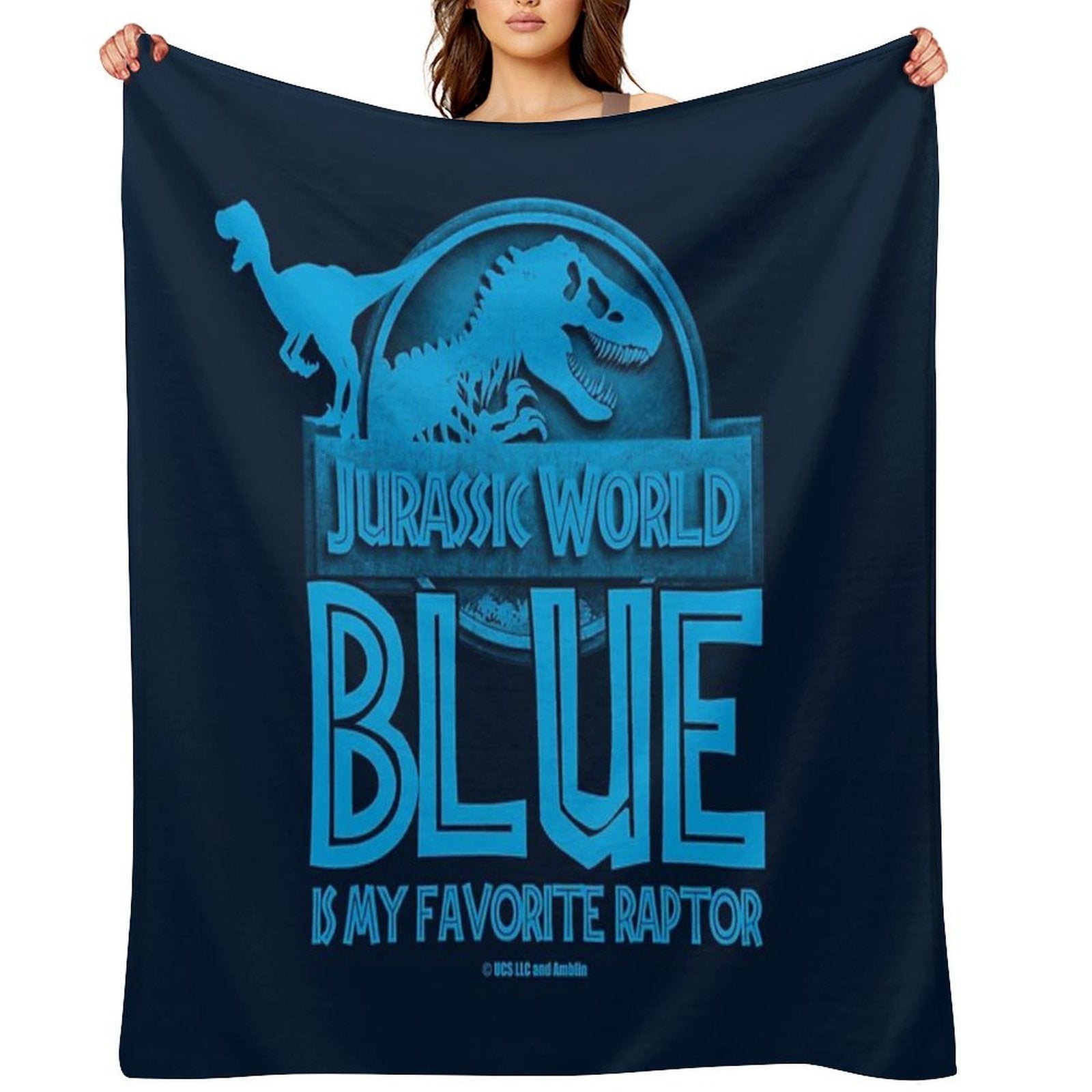 Jurassic World - Blue Is My Favorite Raptor Shrink-resistant Throw Blanket