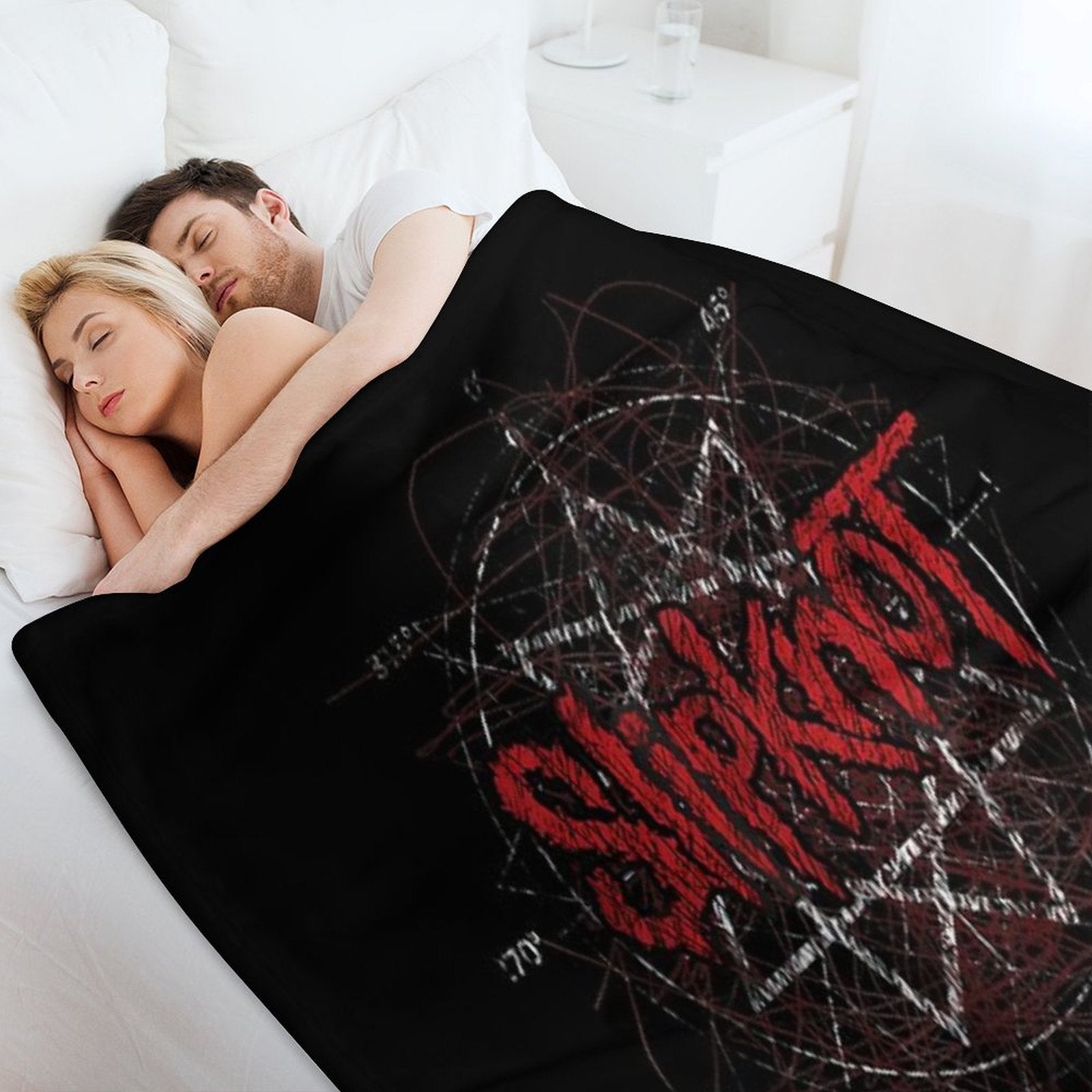 S-l-i-p-k-n-o-t Band Scribble Star Logo Plush Throw Blanket