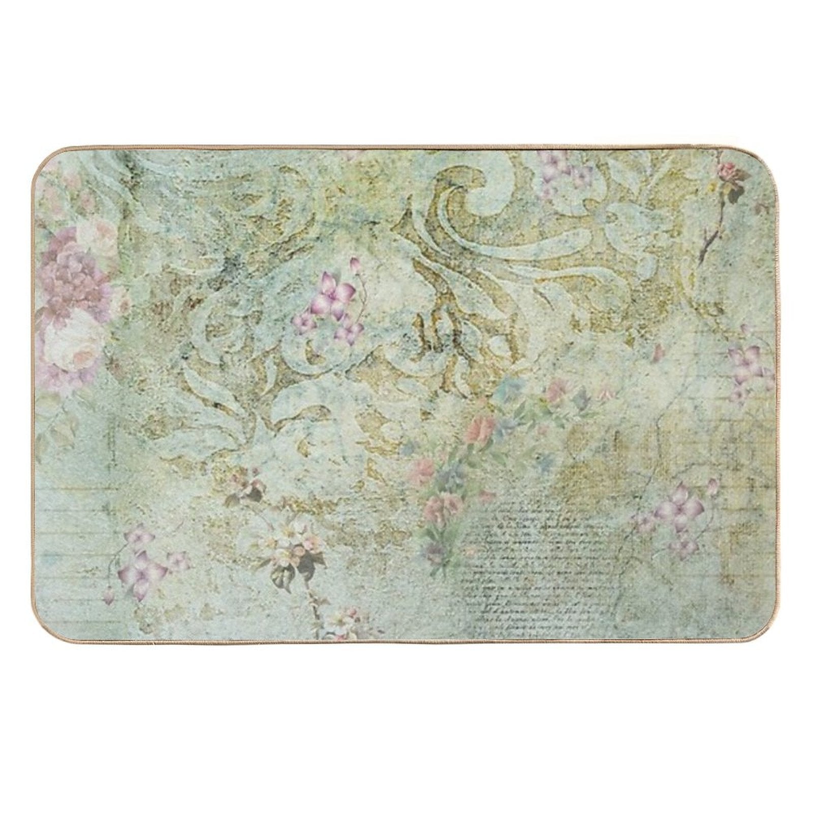 Vintage French Floral Wallpaper  Multi-Purpose Bath Mat