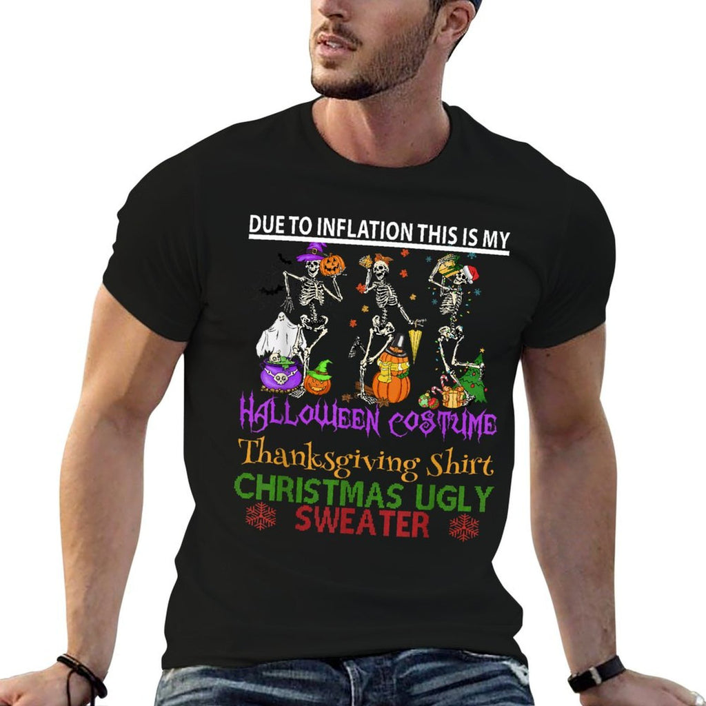 Due to Inflation This Is My Halloween Thanksgiving Christmas  Vintage-inspired T-Shirt