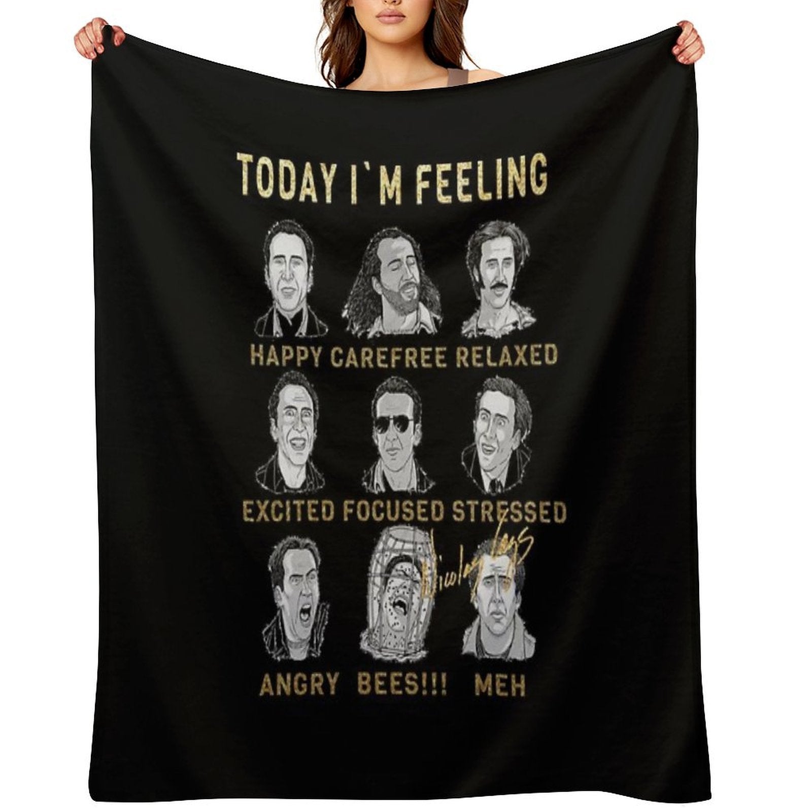 Nicholas Cage - Nicolas Cage - Nick Cage - Nic Cage Eco-conscious Throw Blanket