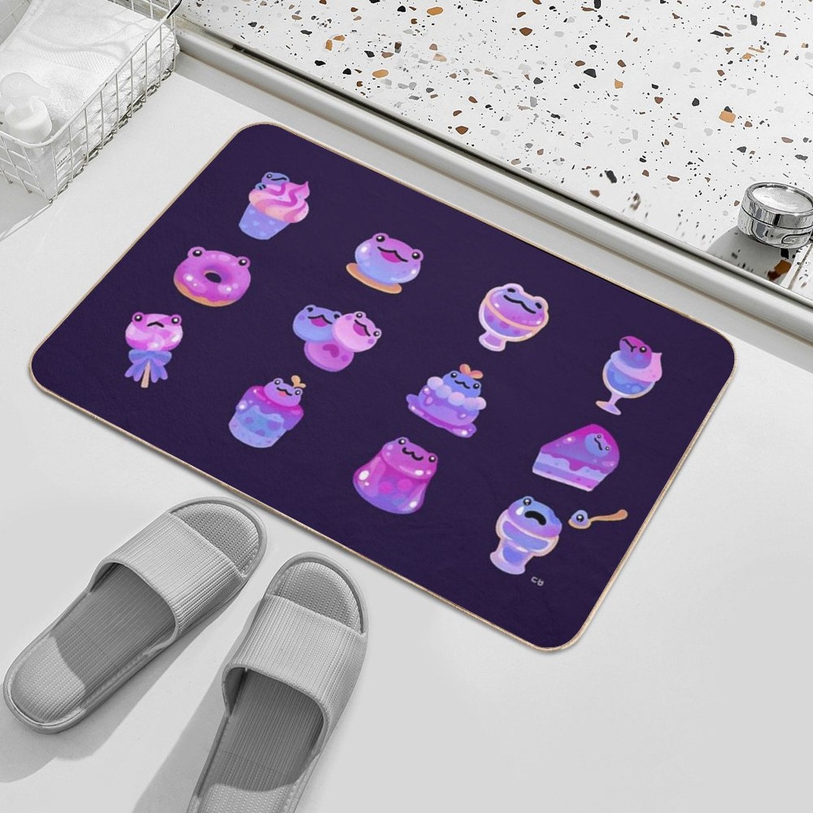 Blueberry Frog - Dark  Odorless Bath Mat