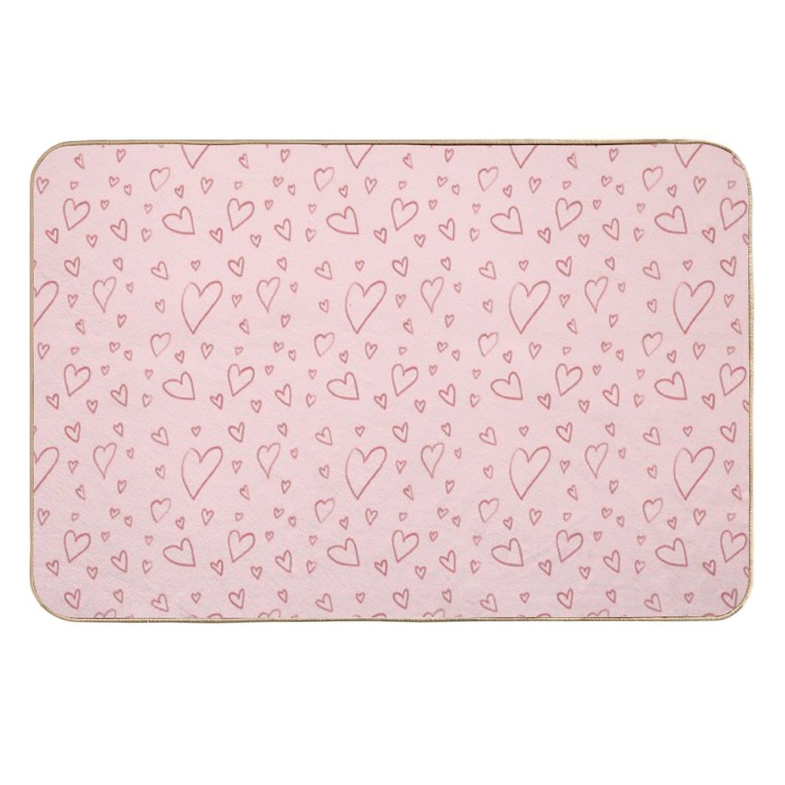 Cute Sweet Pink Hearts As Romantic Seamless Pattern Background Backdrop Wallpaper, Illustration of Love for Valentine's Day Durable Bath Mat
