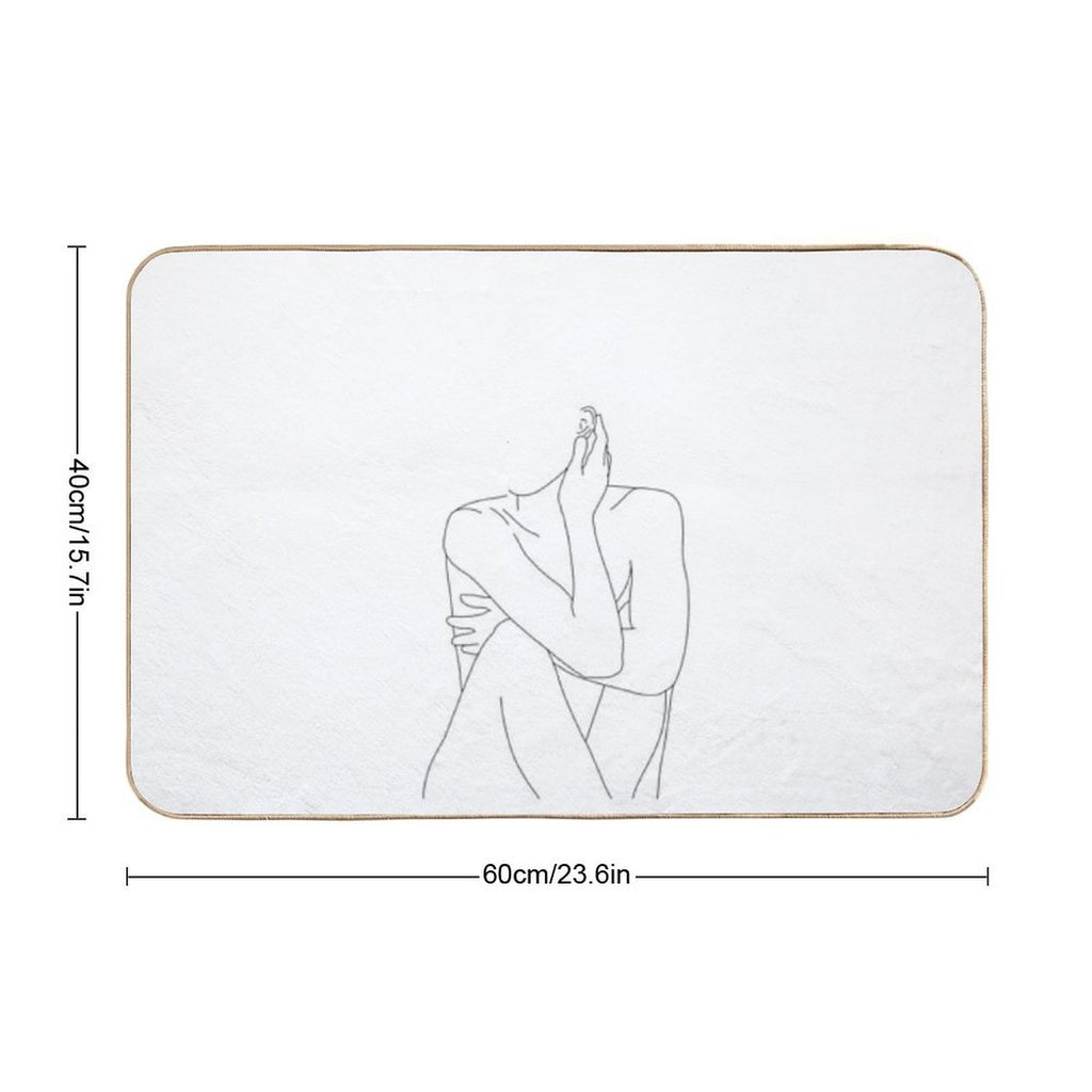 Nude Figure Illustration - Celina  Odorless Bath Mat