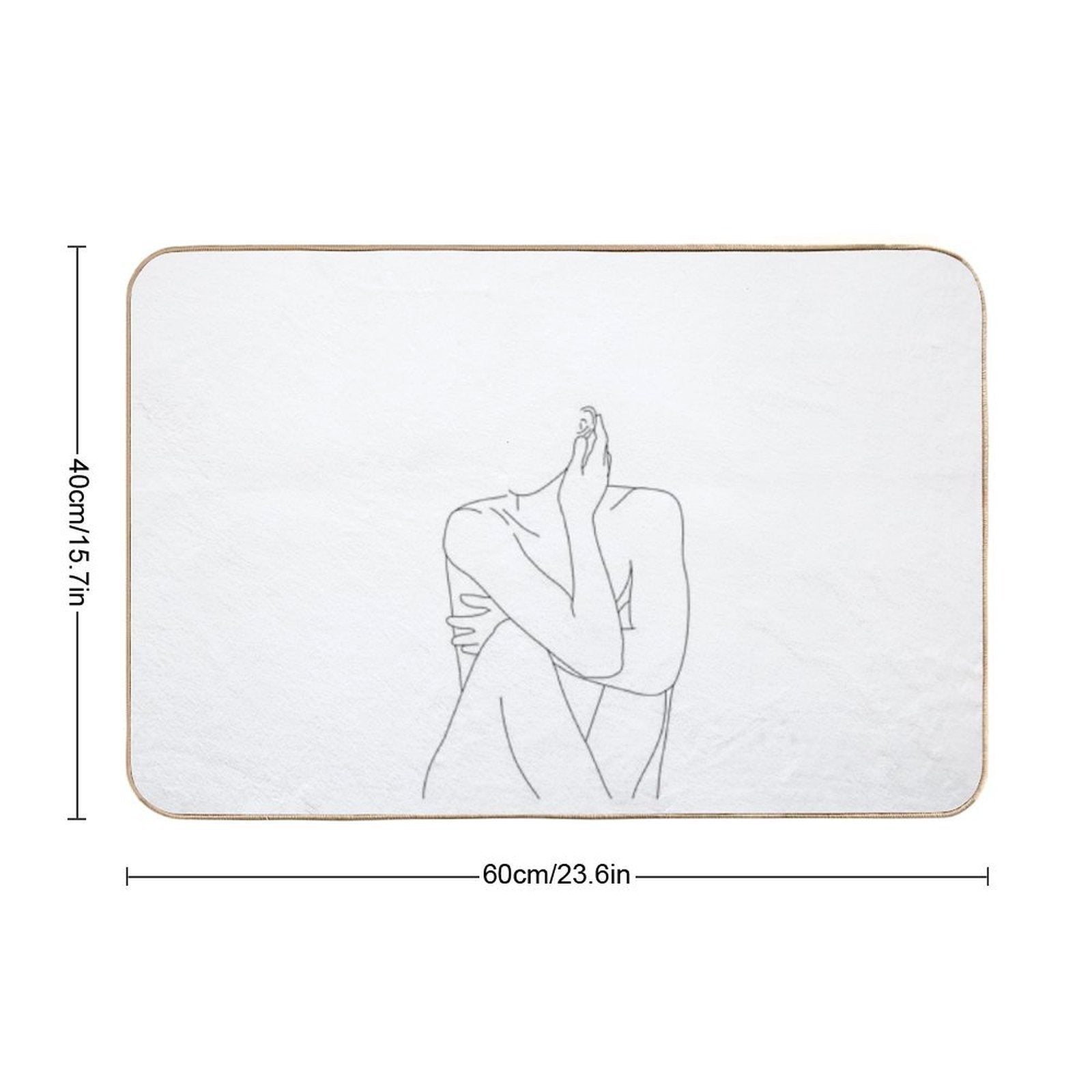 Nude Figure Illustration - Celina  Odorless Bath Mat