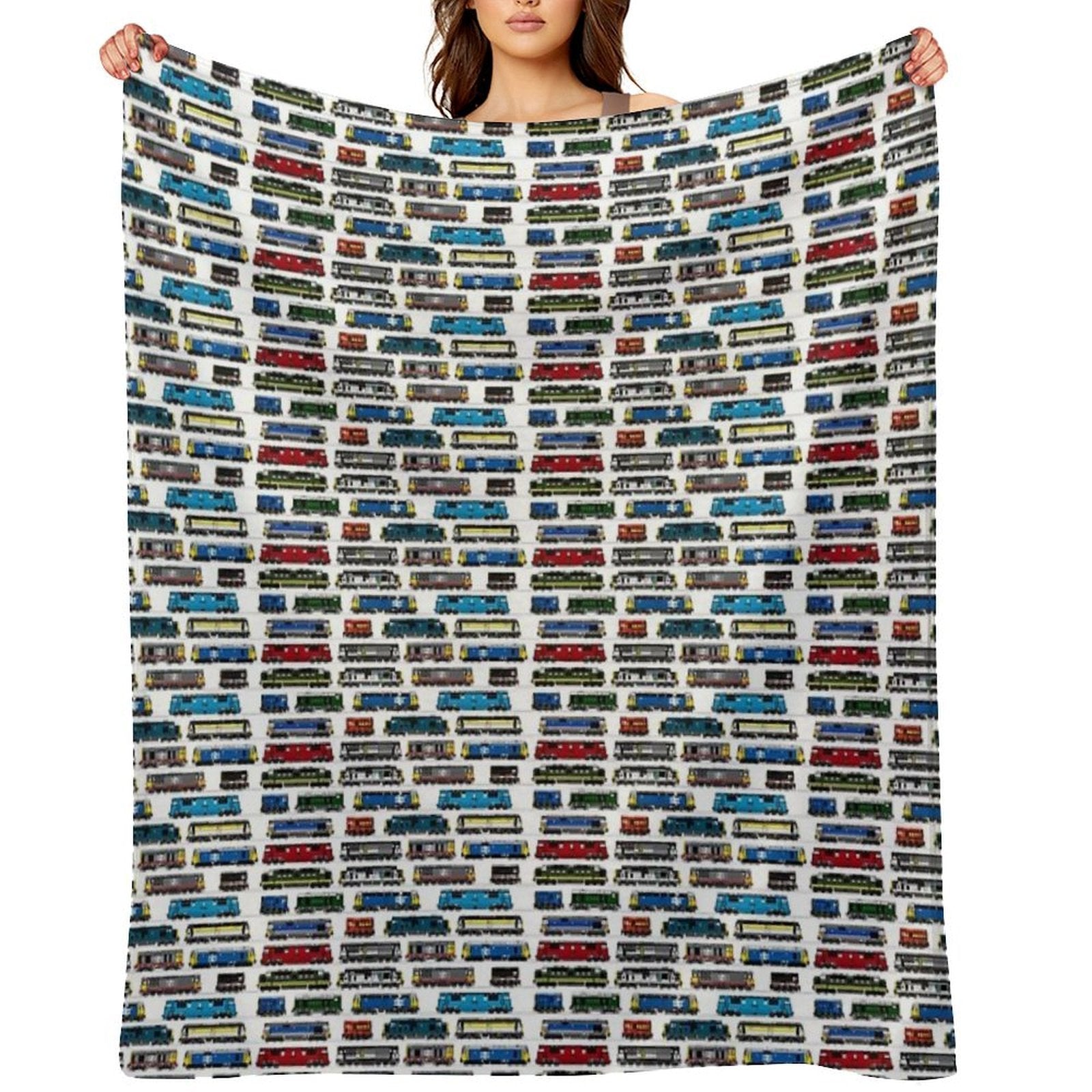 Diesel Locomotive Print Sustainable Throw Blanket
