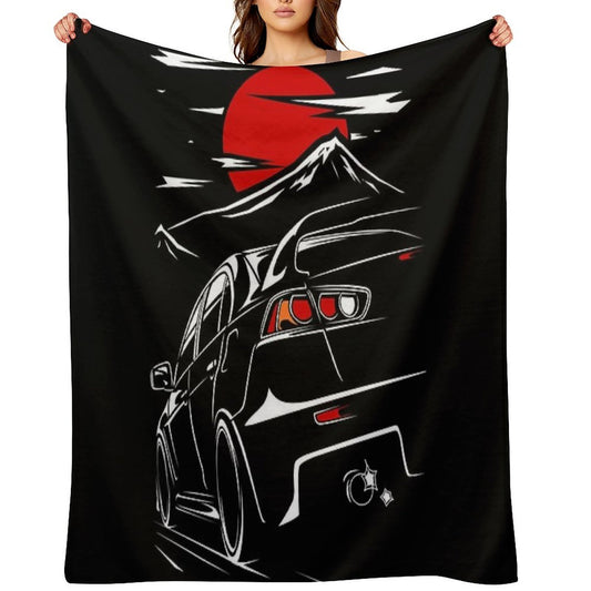Mitsubishi Lancer Evo X Anti-pilling Throw Blanket