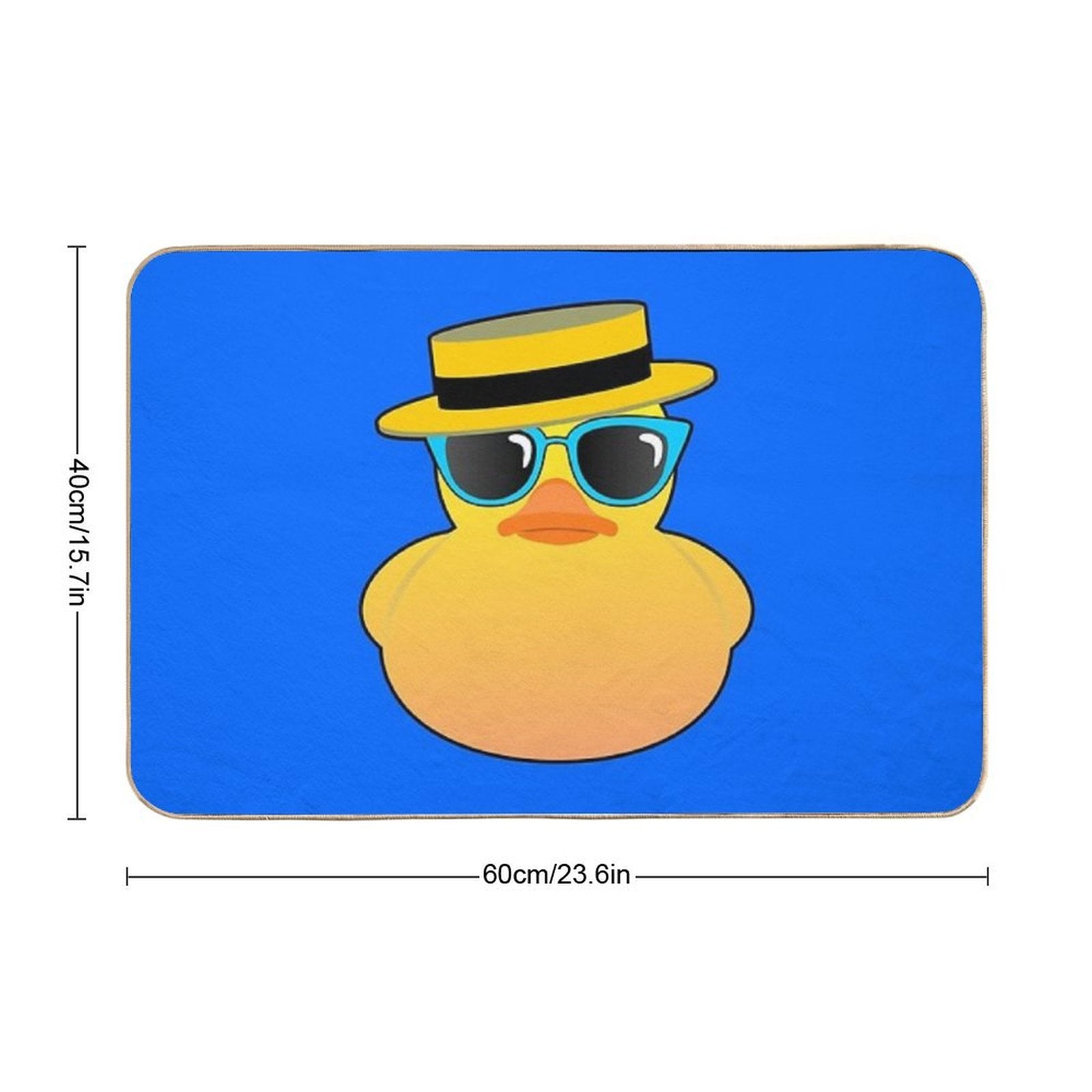 Rubber Duck Ducky Wearing Boater Hat And Sunglasses  Odorless Bath Mat
