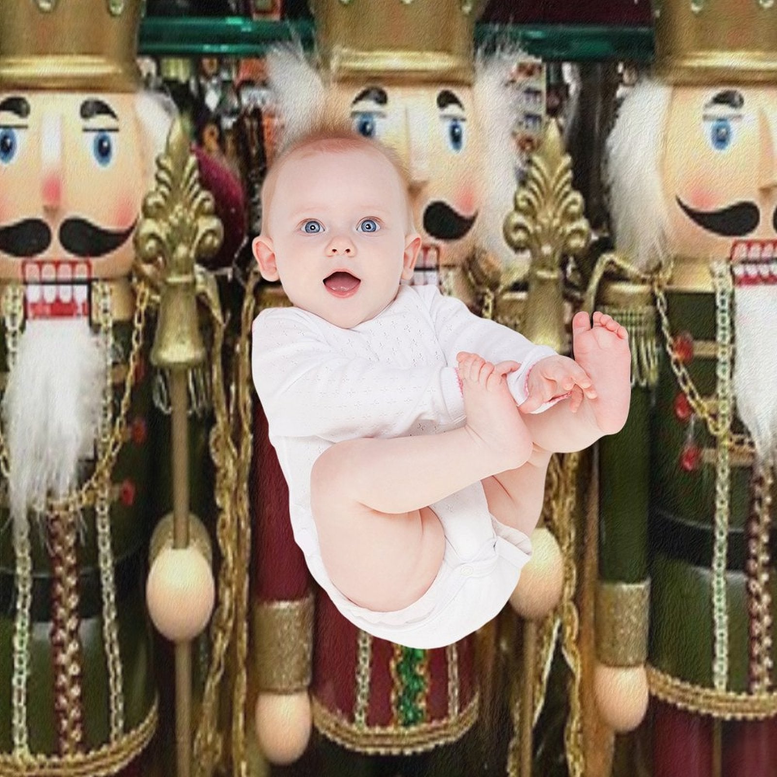 Christmas Nutcracker Trio Wrinkle-free Throw Blanket