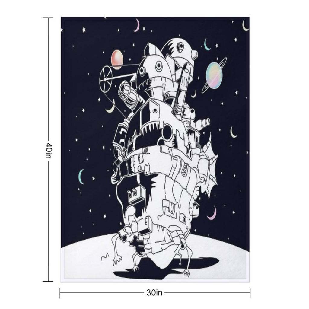 Castle in A Starry Night All-season Throw Blanket