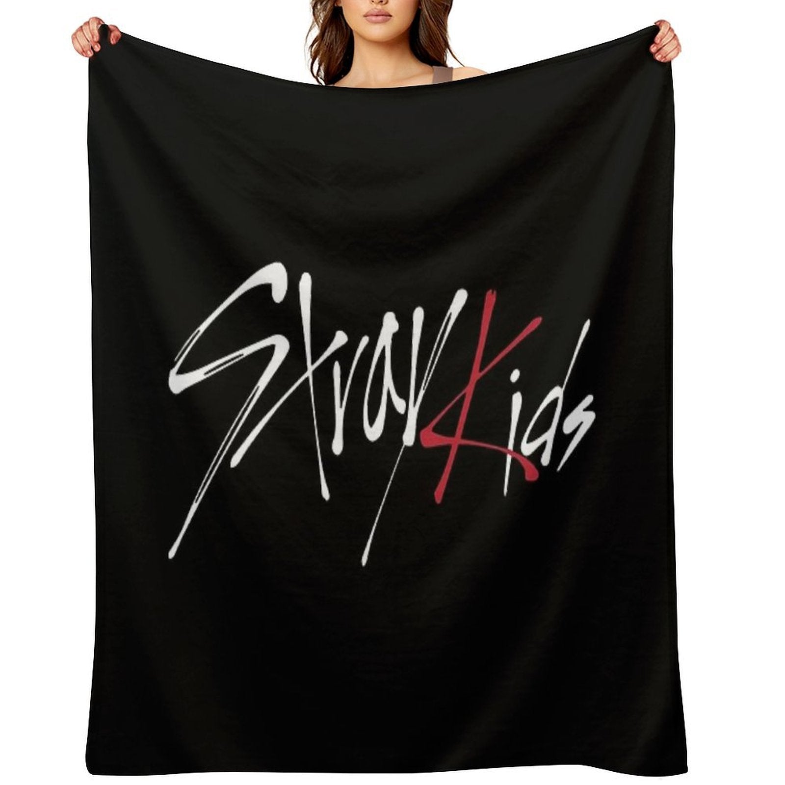 Stray Kids Logo White Quick-dry Throw Blanket