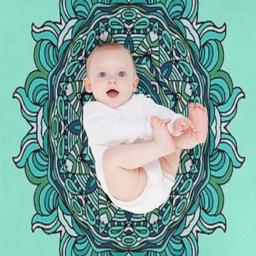 Blue Mandala Eco-conscious Throw Blanket