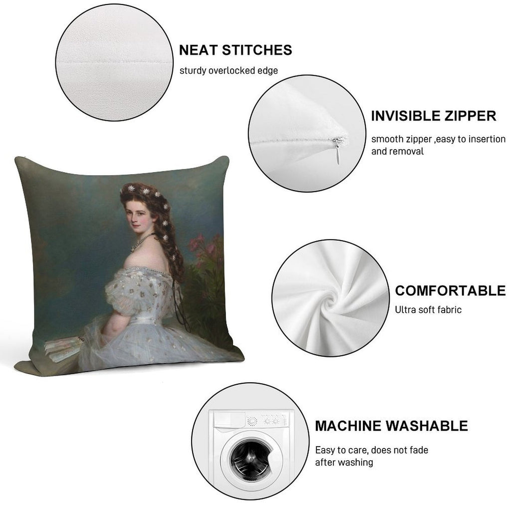 Empress Sisi Elisabeth of Austria (1865) - Franz Xaver Winterhalter Soft Anti-Pilling Throw Pillow