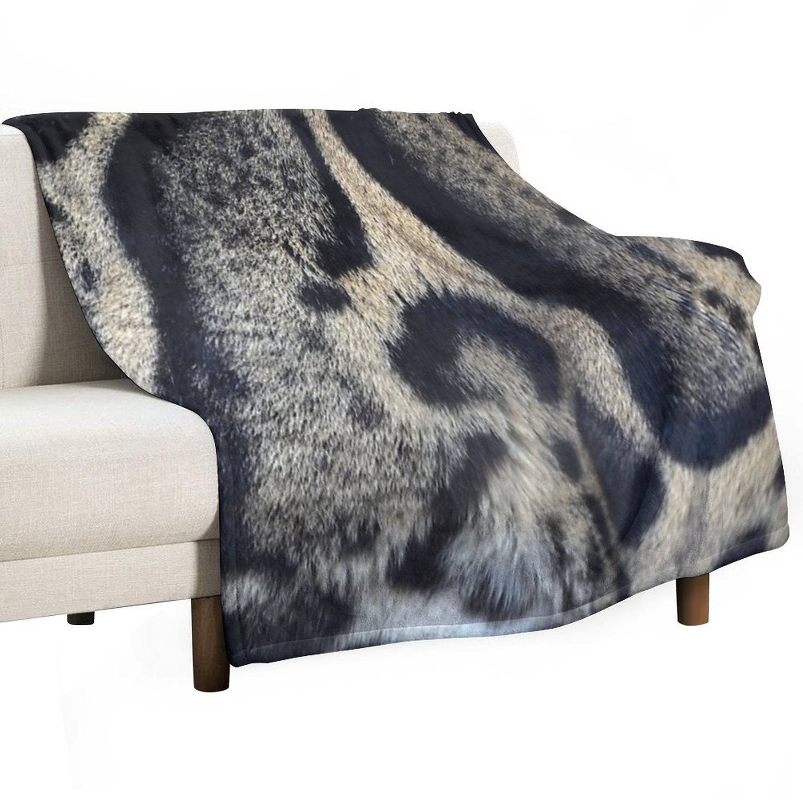 Clouded Leopard Print Velvety-soft Throw Blanket