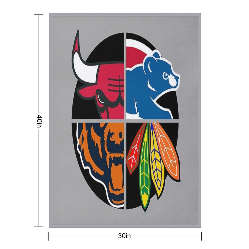 Chicago Northside Sports Quad Easy Care Throw Blanket