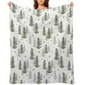 Christmas Night with Green Trees Quick-dry Throw Blanket