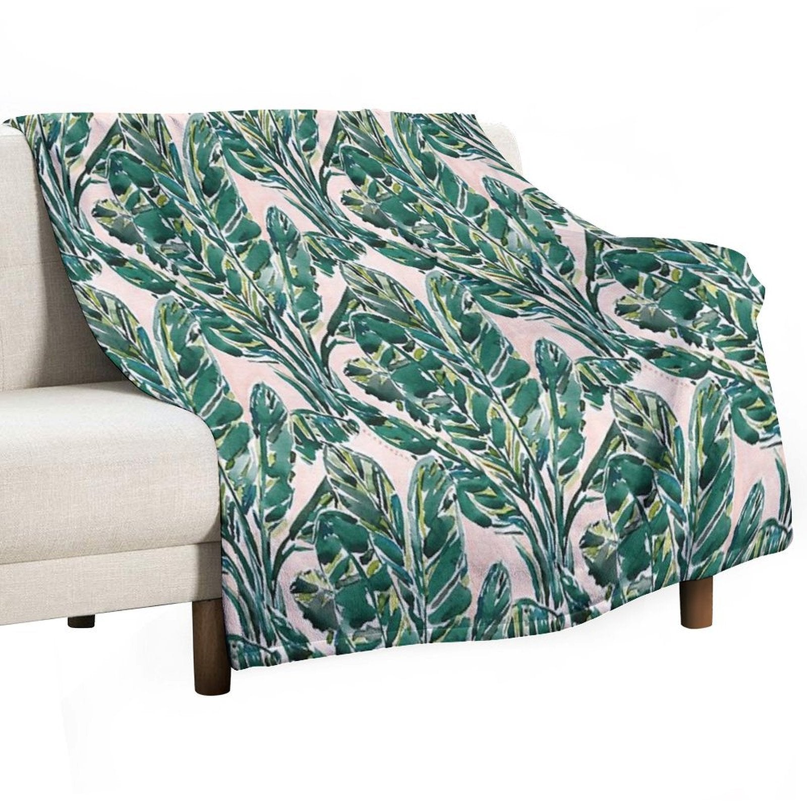 BIG FEELINGS BANANA LEAF TROPICAL Sustainable Throw Blanket