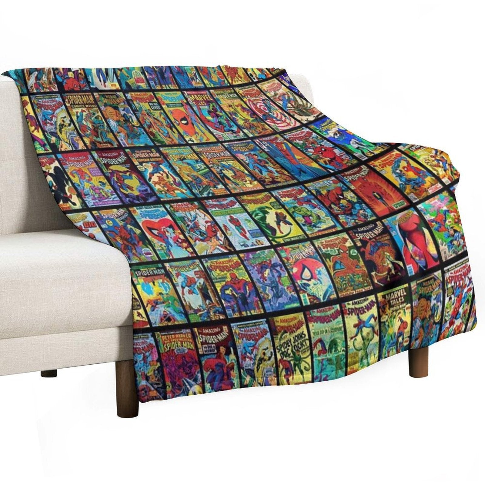Vintage Superhero Comic Book Collection Pattern 3 Compact Throw Blanket
