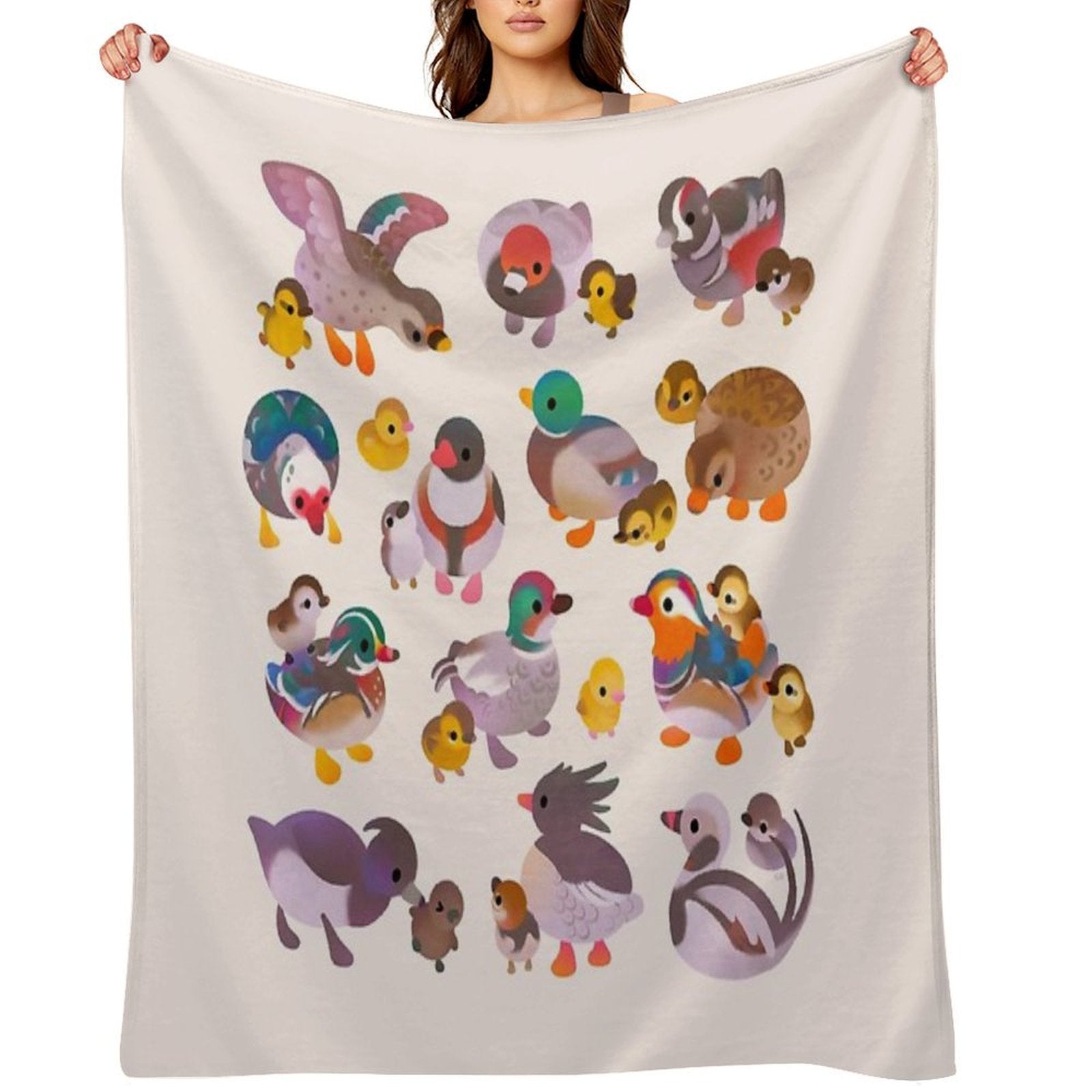Duck And Duckling All-season Throw Blanket