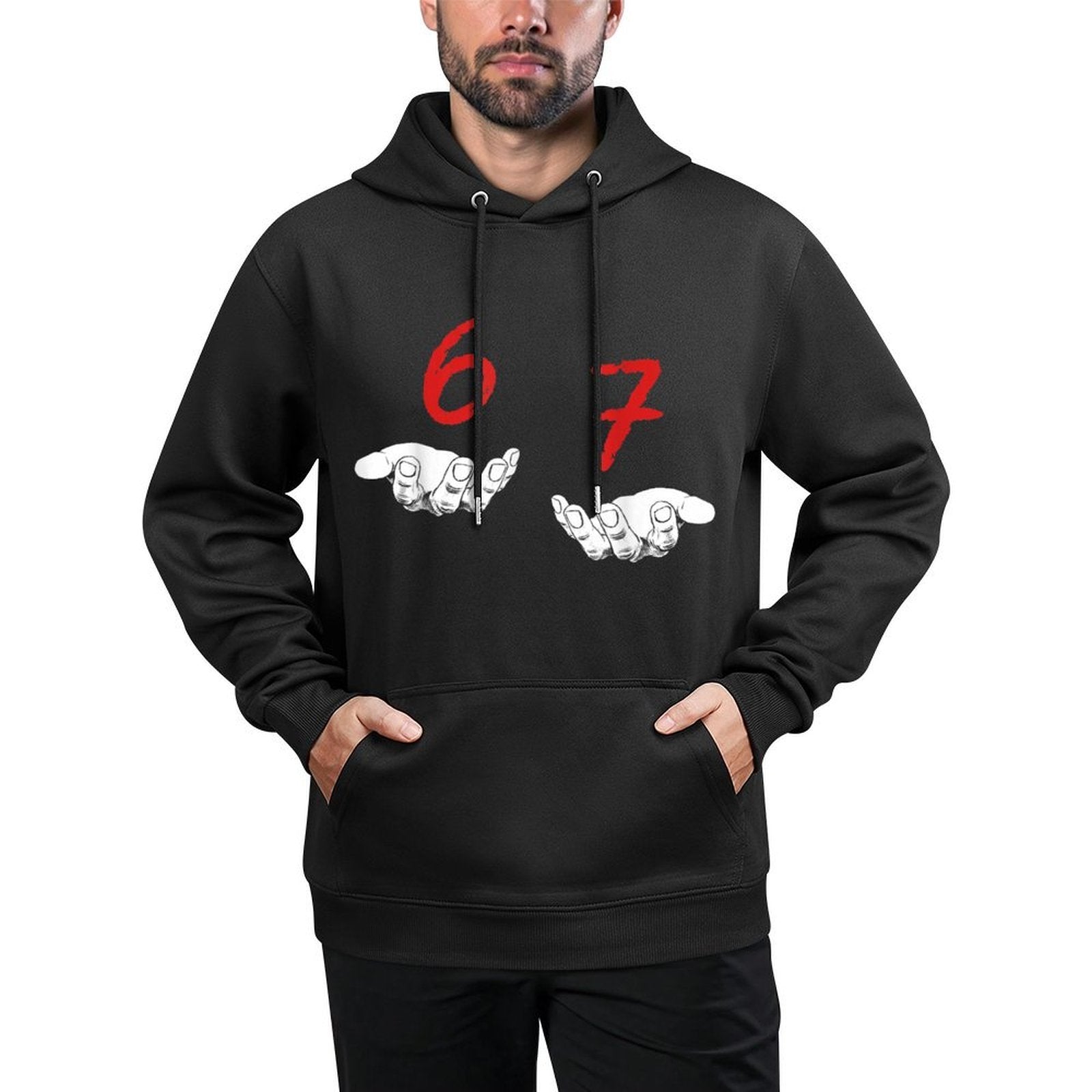 Funny Hands Six Seven 6 7 Meme Gen Alpha Slang Easy Care Hoodie