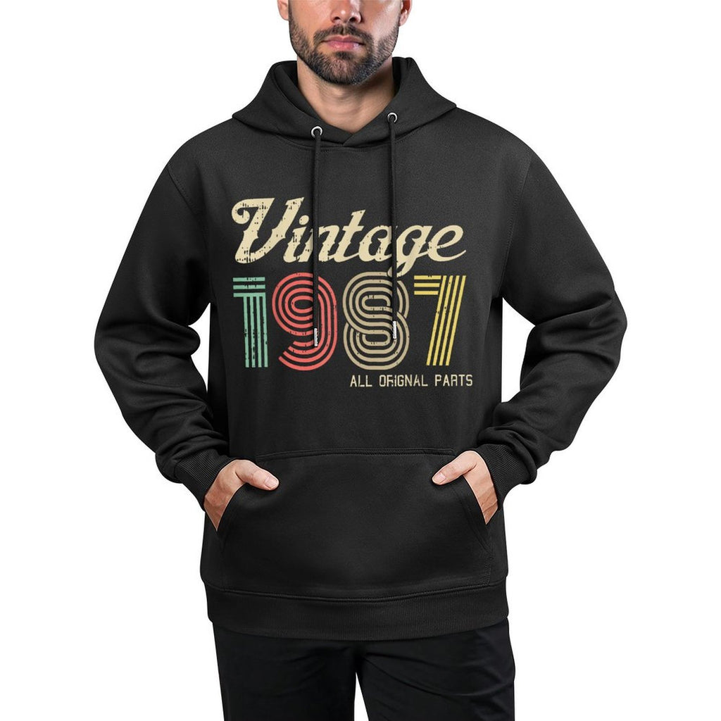 Vintage 1987 Original Parts Funny Retro 37th Birthday Casual Wear Hoodie