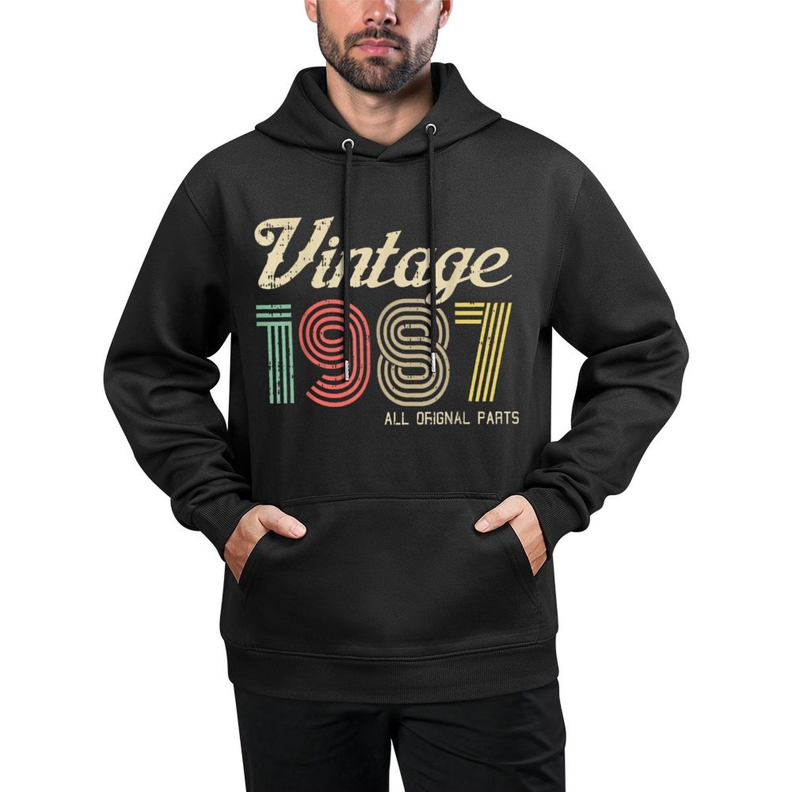 Vintage 1987 Original Parts Funny Retro 37th Birthday Casual Wear Hoodie