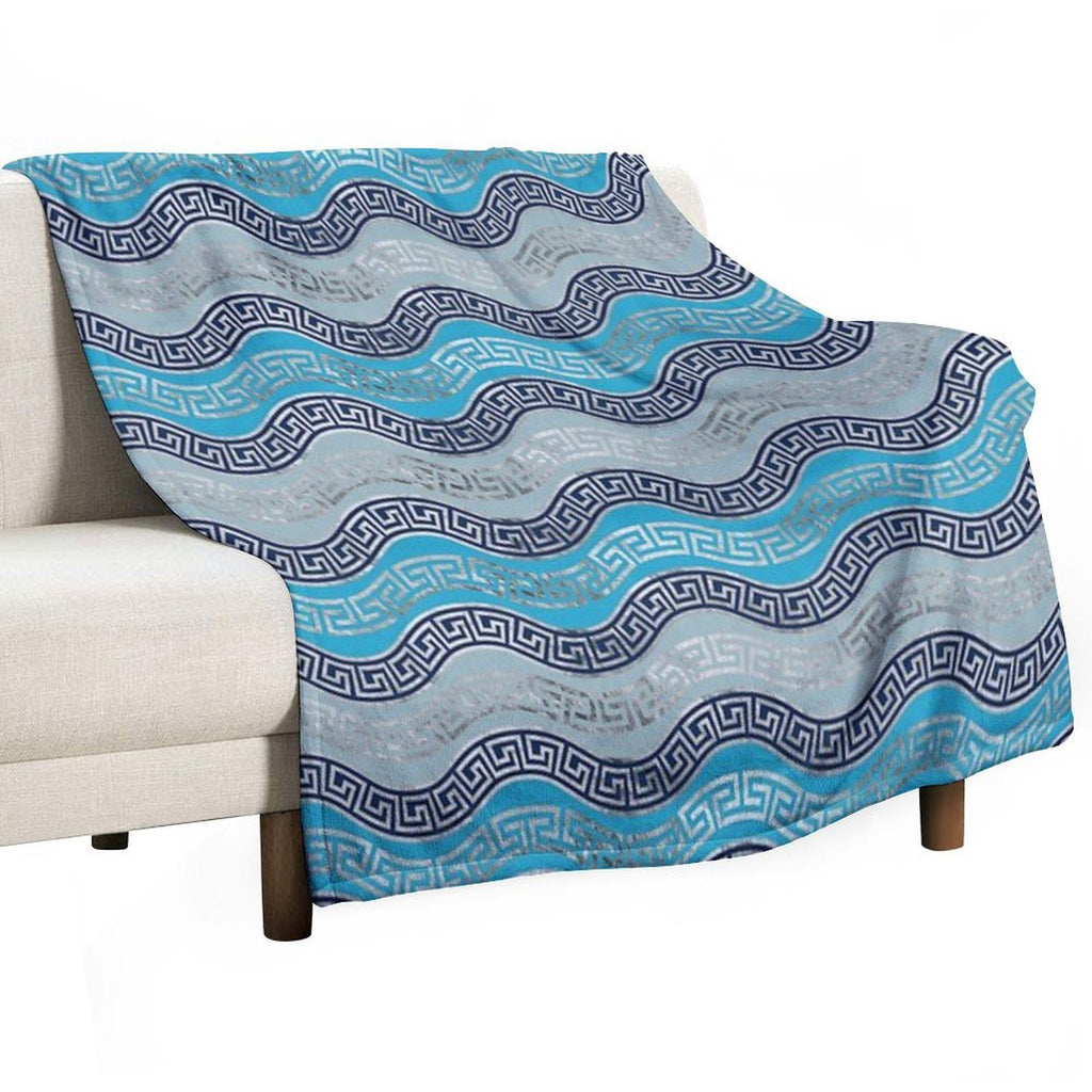 Greek Meander Pattern - Greek Key Ornament Travel-friendly Throw Blanket