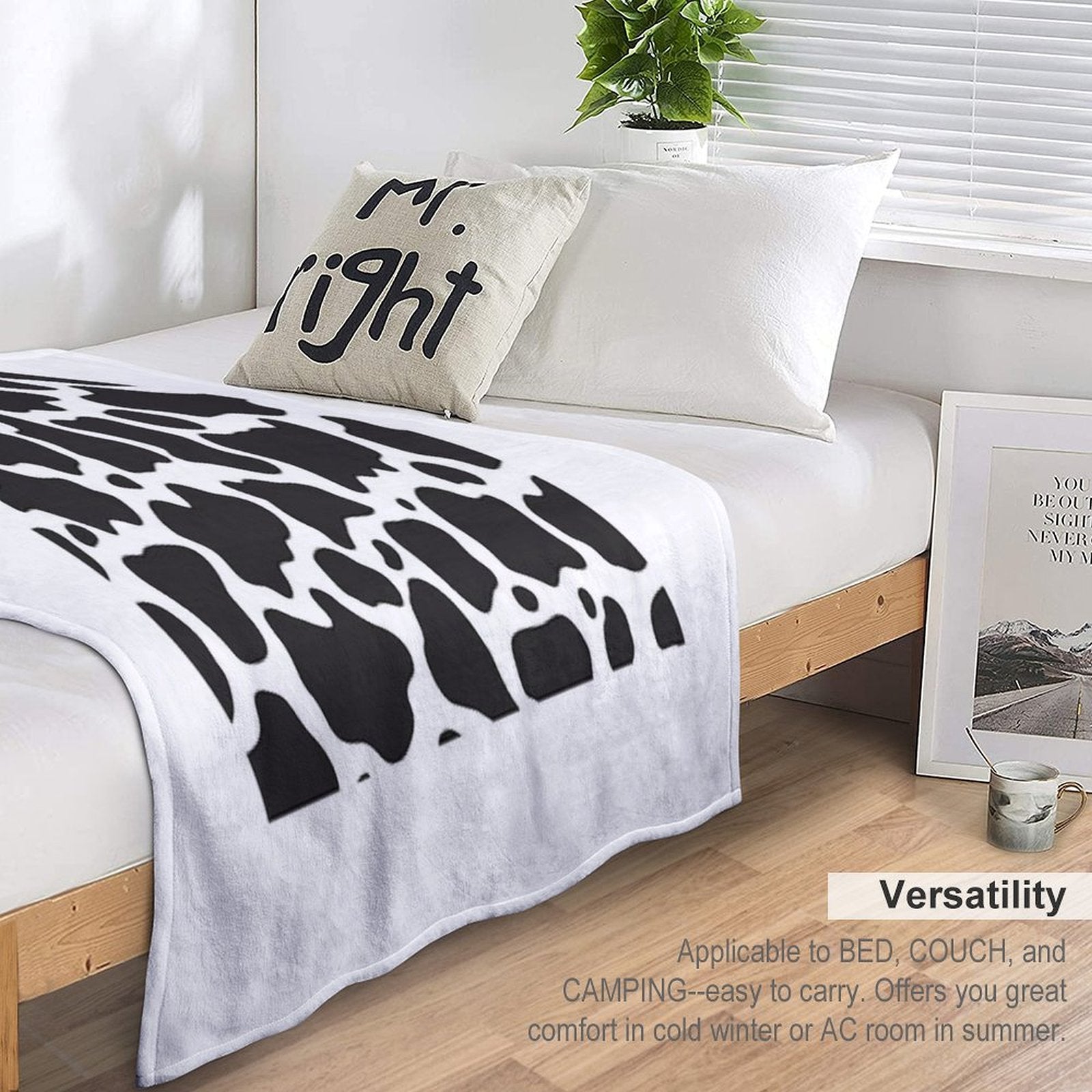 Cow Skin Pattern Sustainable Throw Blanket