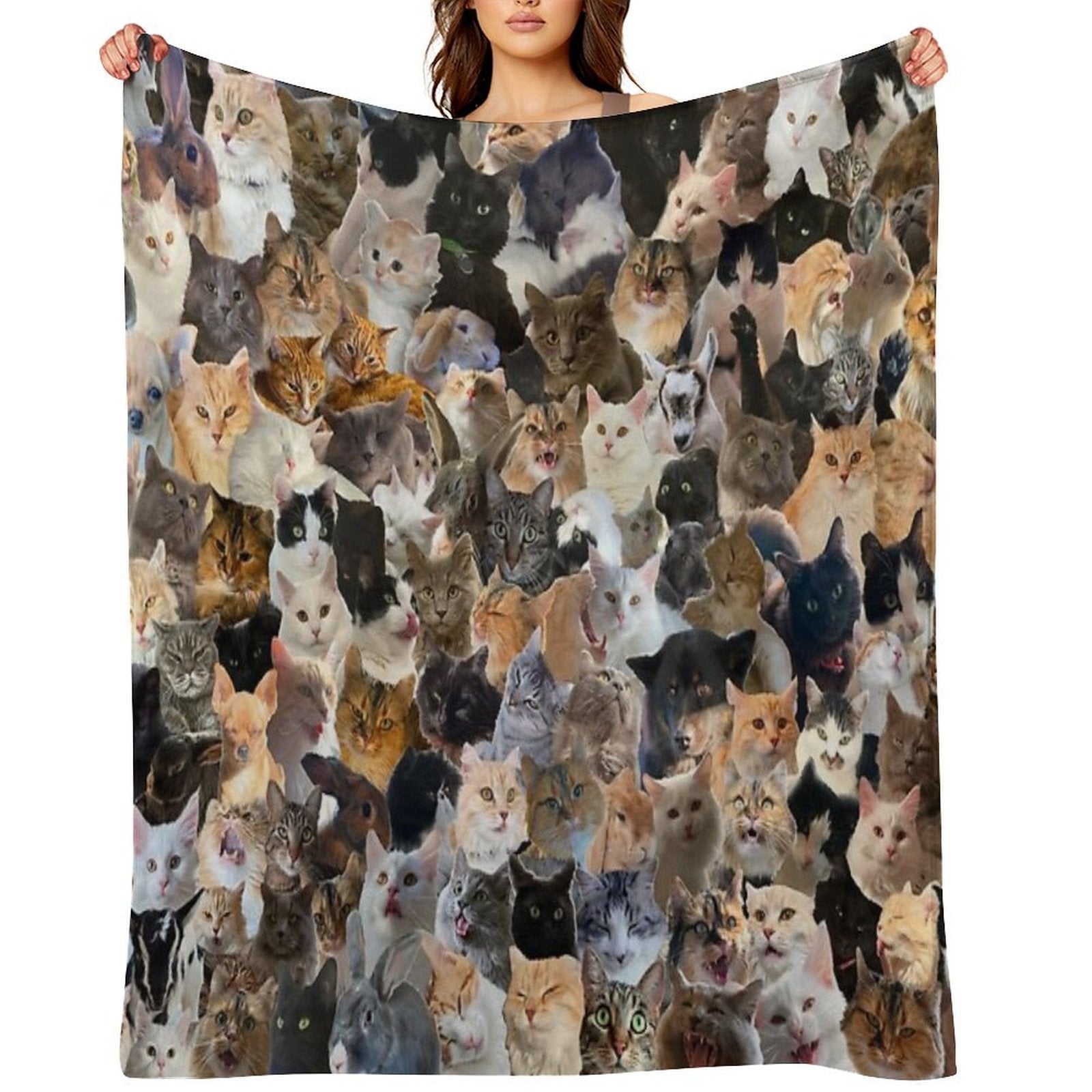 Collage with Pets (mostly Cats) Versatility Throw Blanket