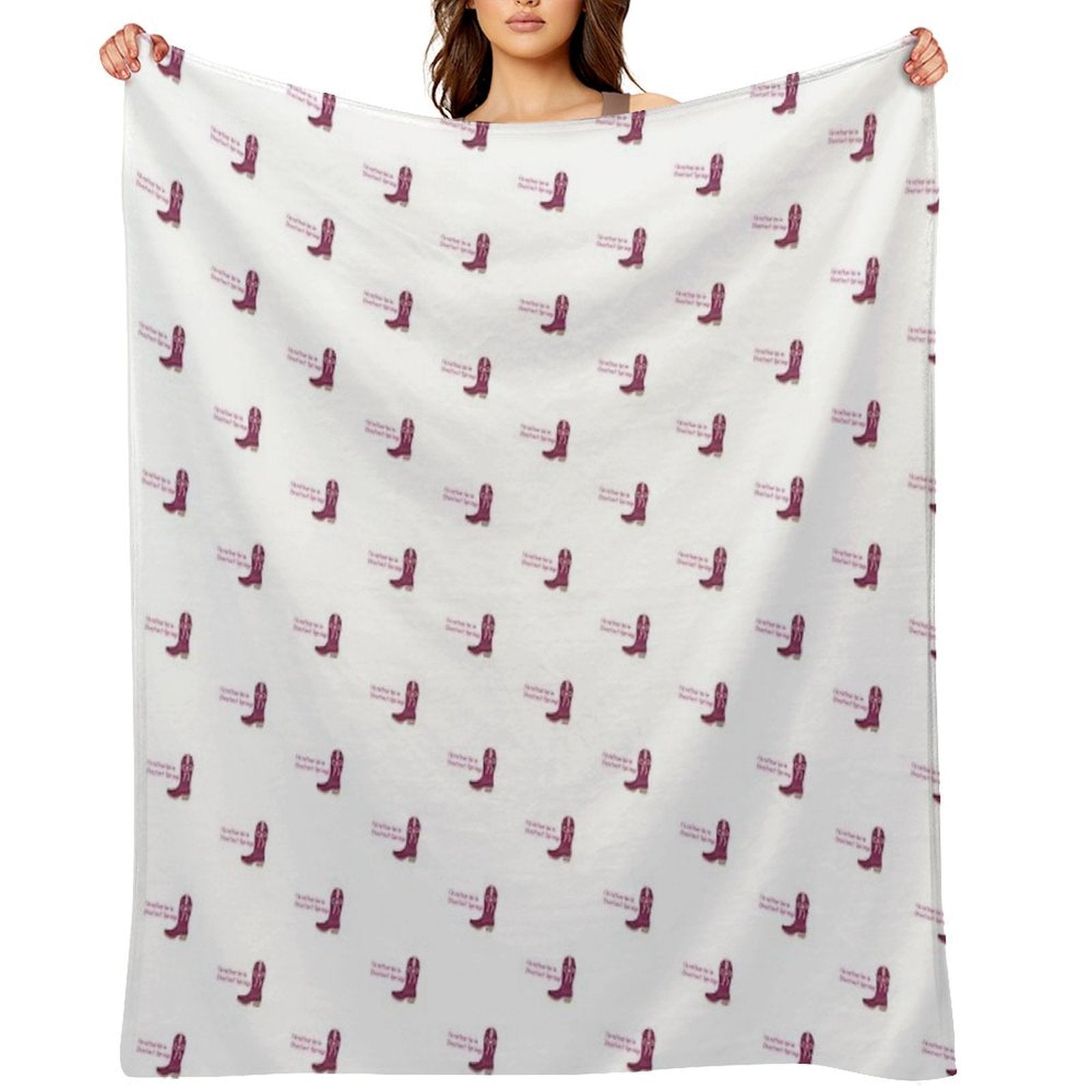 Id Rather Be in Chestnut Springs Cowboy Boot Velvety-soft Throw Blanket