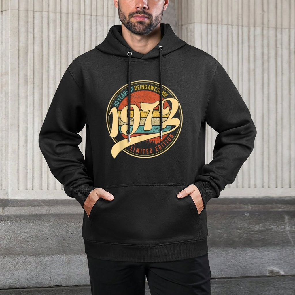 50 Year Old BDay Vintage 1972 Limited Edition 50th Birthday Kangaroo Pocket Hoodie
