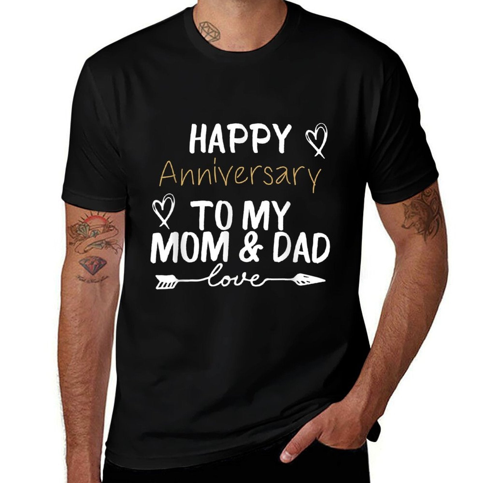 Happy Anniversary To My Mom And Dad Married Couples Lovers  Lightweight T-Shirt