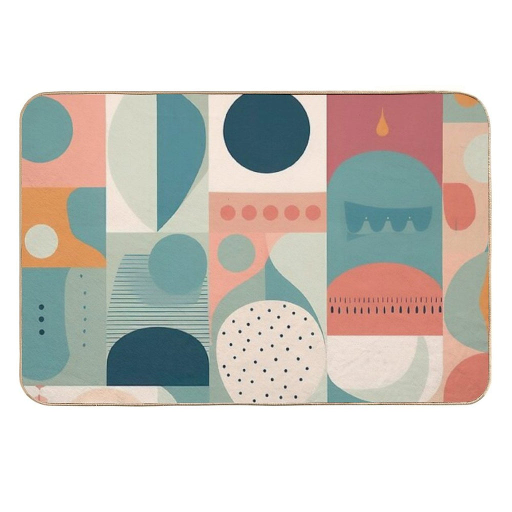 Geometric Design  Repositionable Bath Mat