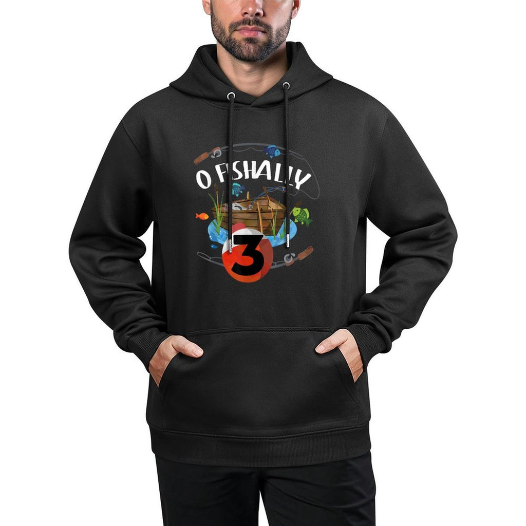 O-Fishally 3 Years Old Fisherman 3rd Birthday Fishing Kids Breathable Fabric Hoodie