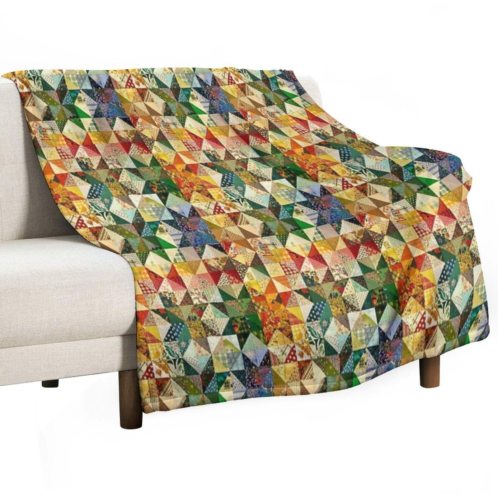 Patchwork with Strainght Colors Design Velvety-soft Throw Blanket