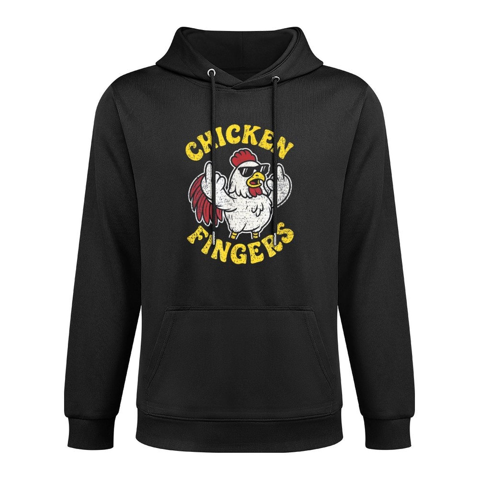 Angry Chicken Flipping Off Middle Fingers Pun Cluck Off Meme Layering Staple Hoodie