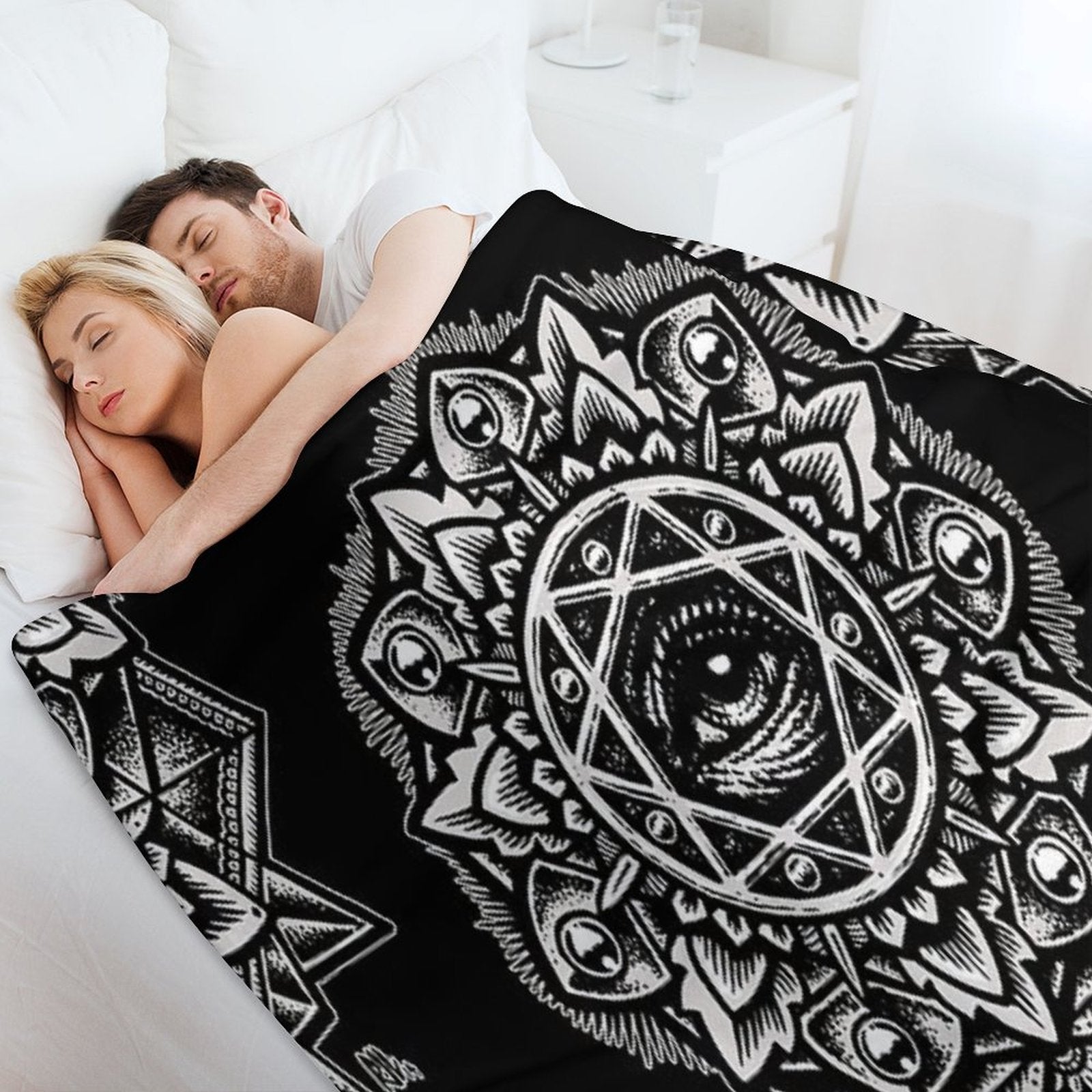 Eye of God Flower Mandala Multi-functional Throw Blanket