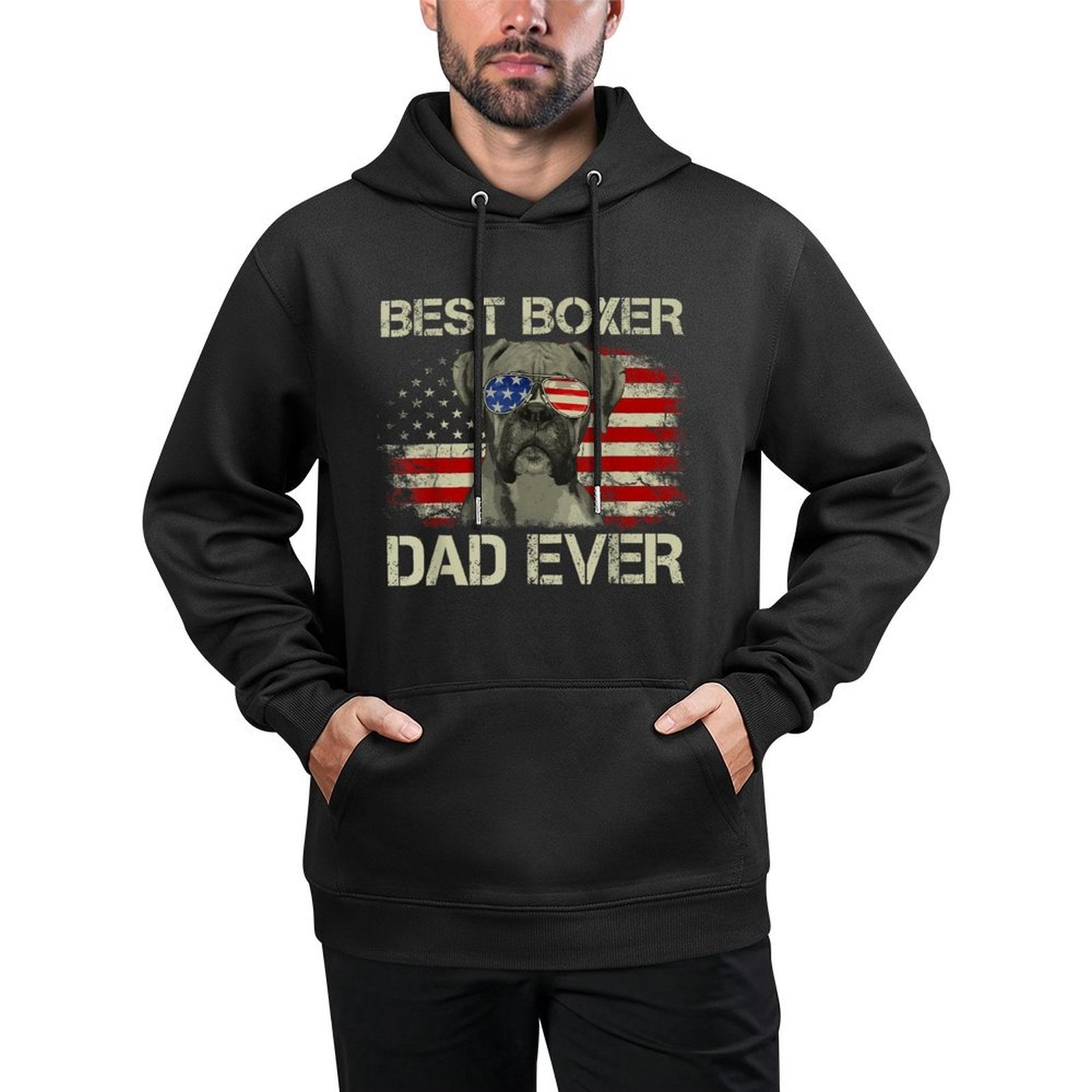 Best Boxer Dad Ever Tshirt Dog Lover American Gift Breathable Fabric Hoodie
