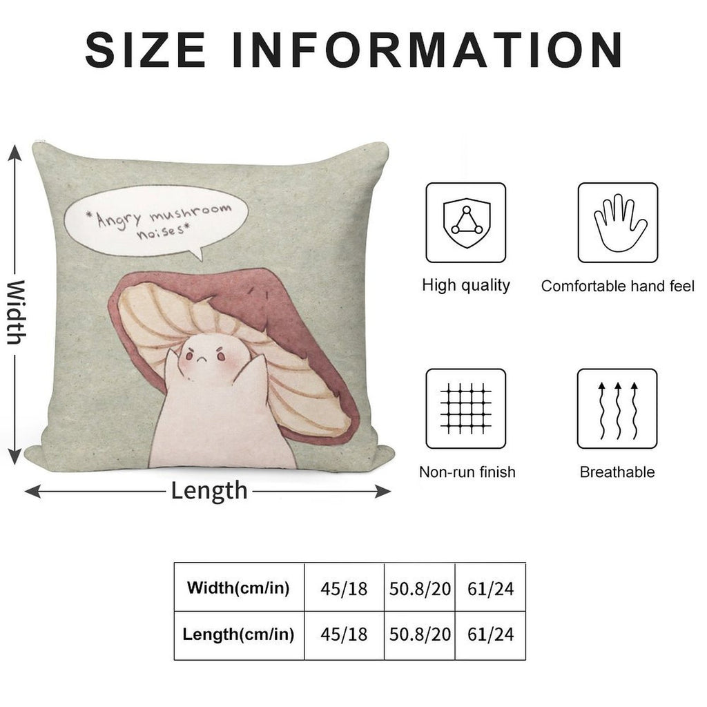 Grumpy Mushroom Soft Style Accent Throw Pillow