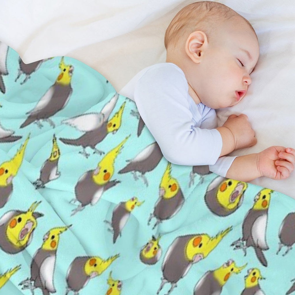 Cockatiel Doodle Pattern Lightweight Throw Blanket
