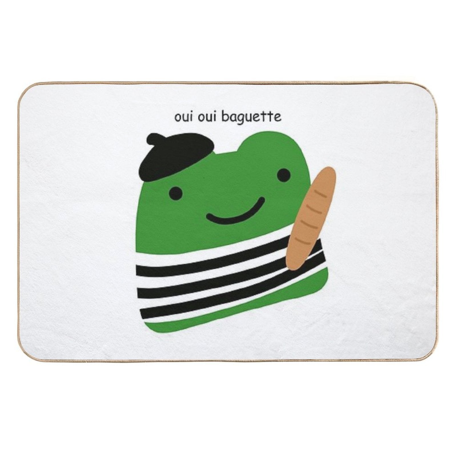 Oui Oui Baguette French Frog  Odorless Bath Mat