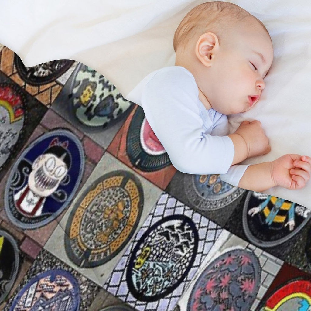Japanese Manhole Covers Wrinkle-free Throw Blanket