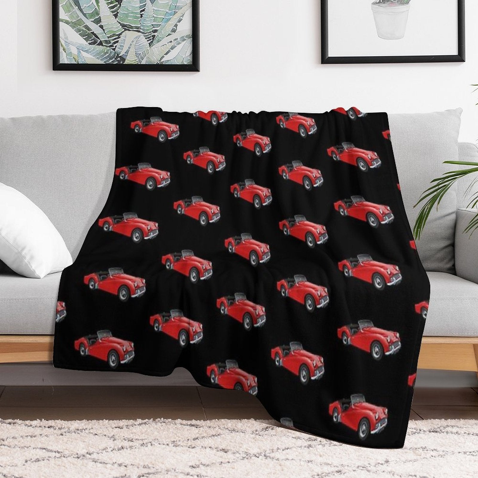 Triumph TR3 in Red Versatility Throw Blanket