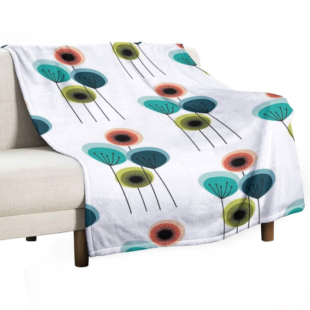 Flowers - Mid Century Premium Throw Blanket