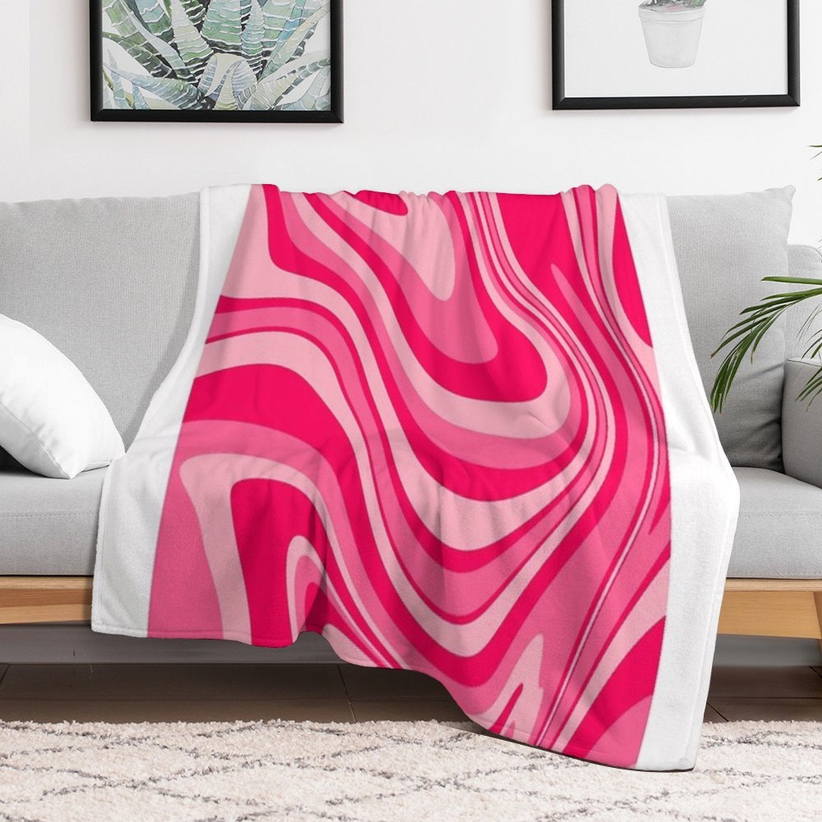 PINK PRINT Velvety-soft Throw Blanket