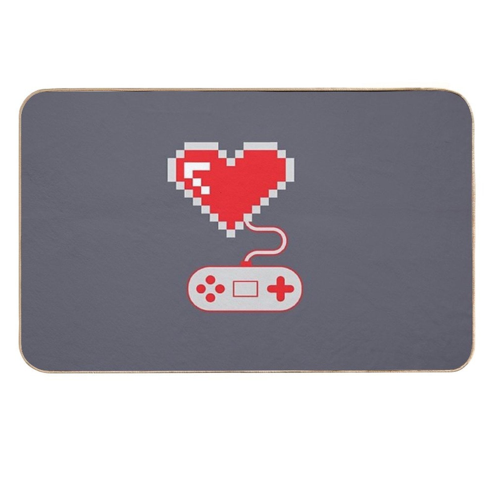 8 Bit Gamer Heart  Anti-Trip Bath Mat